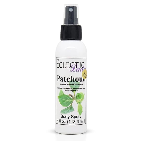 Eclectic Lady Patchouli Body Spray, 4 Oz, Double Strength, Body Mist