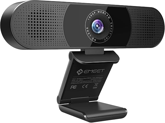 EMEET C980 PRO 3-in-1 1080P Webcam with Microphone and Speaker, 60-98 FOV