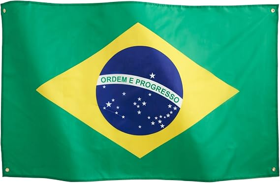 Runesol Brazil Flag 3x5, 91x152cm, Bandeira do Brasil, 4 Grommets, Brass Eyelet in Every Corner, Sao Paulo Anniversary, Carnival, Brazilian Banner, Football Supporters, Premium Flags, Waterproof