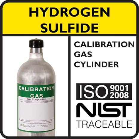25 PPM Hydrogen Sulfide Calibration Gas, Balance Air, 58 Liter Aluminum Cylinder.