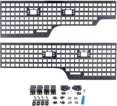 Black Truck Bed Side Molle Panels Organizer 2 Pieces Compatible with 24-25 Ford Ranger 5 Ft (60") Bed