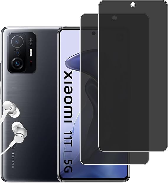 KELOLIN [Pack of 2 for Xiaomi 11T/11T Pro Private Screen for Tempered Glass 9H Hardness Anti-Spy Anti-Scratch Privacy Screen Protector Compatible with