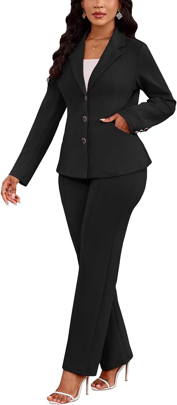 Kafiloe Women Suits 2 Piece Set Dressy Pants Suit Business Casual Outfits