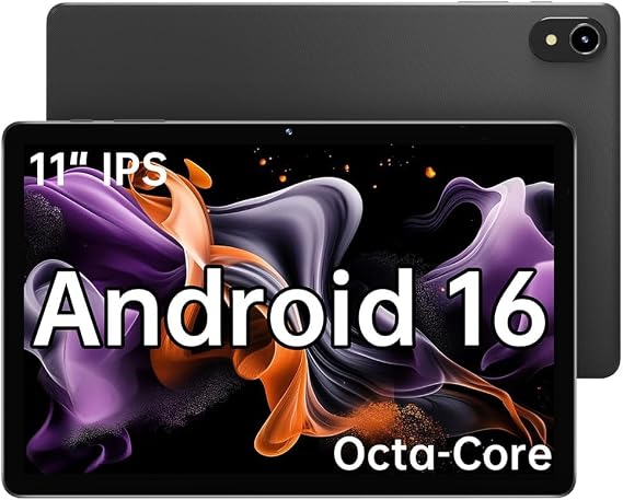 ApoloMedia 11" Tablet, 2026 Android 16 with Octa-core Processor, 8GB RAM+128GB ROM(1TB Expandtion), 7000mAh Battery, HD IPS Large tableta,WiFi 6&BT5.0, Support GMS (Case not Included)