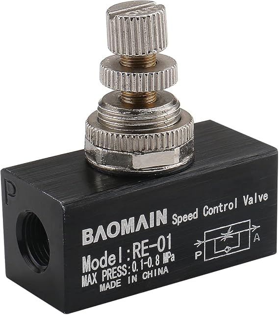 Baomain Flow Control Valve RE-01 G 1/8" Pipe Female Threaded Restrictive Speed