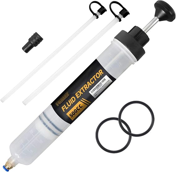 FTIHTRY Fluid Extractor, Extraction&Fill Pump,Fluid Syringe Pump Manual Suction Vacuum Fuel Car Transfer (500cc)