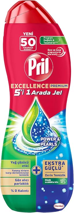 Pril Excellence Duo Jel Bulaşık Makinesi Deterjanı 900ml 50 Yıkama Yağ Çözücü