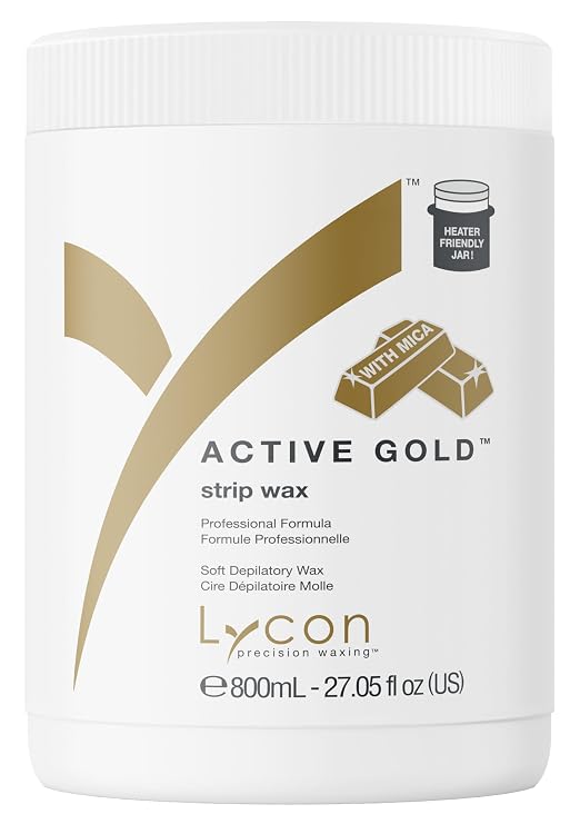 Lycon Active Gold Strip Wax for Hair Removal at Home, Soft Wax for Gentle Use Over Larger Areas, Professional-Grade Soothing Formula, Suitable for Sensitive Skin, 800ml