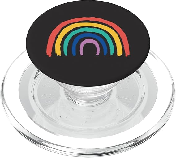 Kids Rainbow Black PopSockets MagSafe PopGrip for iPhone