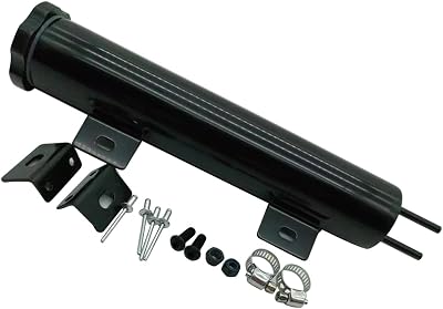 2 x 10 Radiator Overflow Tank Bottle Catch Can Stainless Steel Black