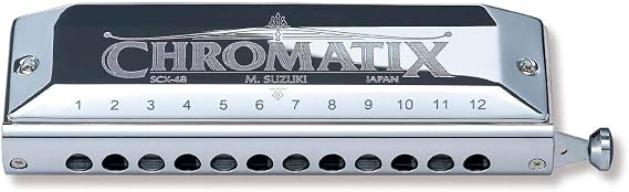 Suzuki Chromatic Harmonica, Silver (SCX-48 Bb)