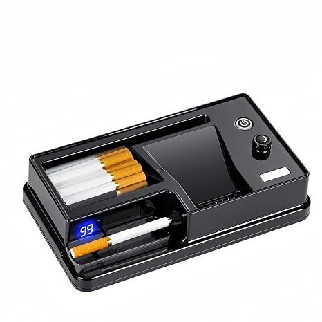 Cigarette Maker Machine with Automatic Counter Fits 8mm Tube, LED Display Cigarette Rolling Machine, Portable Eectric Roller Machine for Making Cigarette