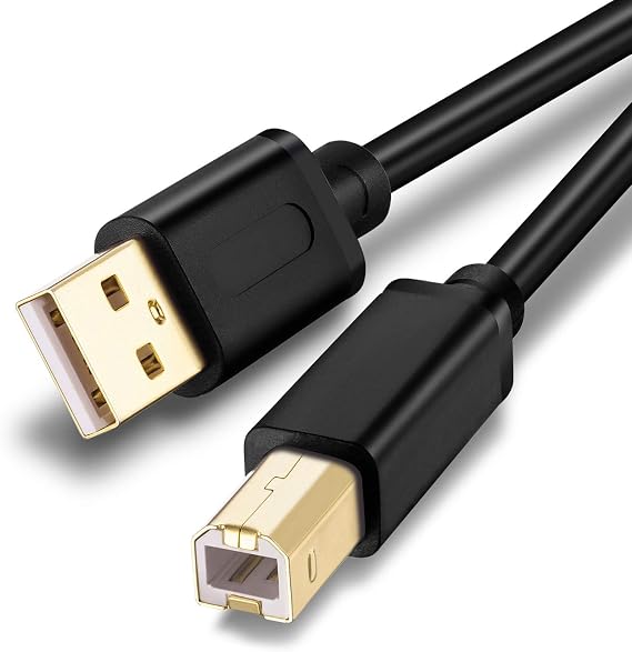 Printer Cable 2M,USB Printer Cable USB 2.0 Type A Male to B Male Scanner Cord High Speed for Brother, HP, Canon, Lexmark,Dell, Xerox, Samsung etc(2M/6Ft)