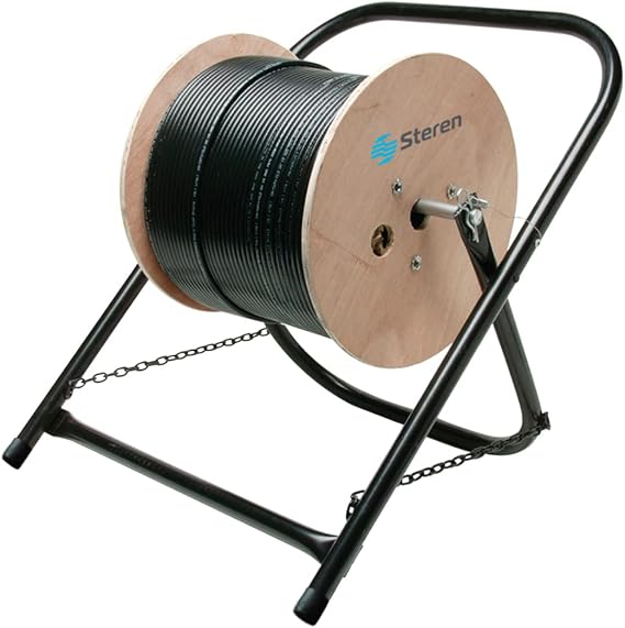 STEREN - CABLE CADDY - CABLE REEL STAND - HOLDS CABLE SPOOLS UP TO 20"-Inches X 16"-Inches SINGLE CABLE CADDY WITH CLIP [204-407]