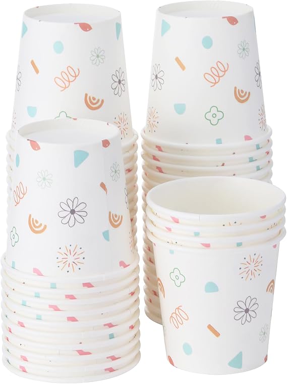 Summark 4 Oz 50 Packs Small Disposable Mouthwash Cups for Bathroom, Espresso, and Snacks - Perfect for Home, Condos, RVs, Campers (White)