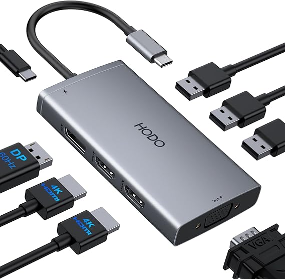 USB C Docking Station Dual Monitor for HP,Laptop Docking Station 3 Monitors