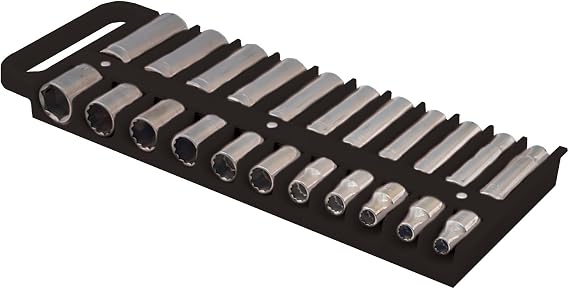Lisle 40990 Large Magnetic 1/2 Socket Tray Black