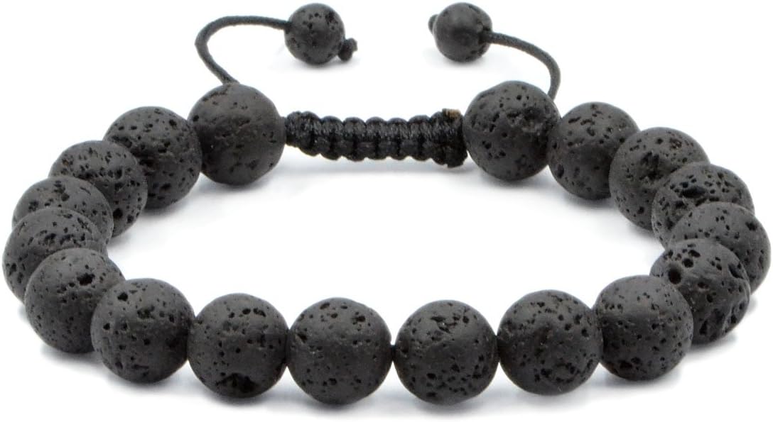AD Beads Natural 10mm Gemstone Bracelets Healing Power Crystal Macrame Adjustable 7-9 Inch