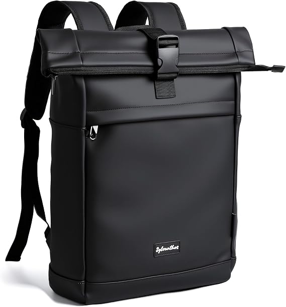Waterproof Backpack, Laptop Backpack for Men and Women with Anti-Theft Zipper, Expandable 18-25L, Rains Backpacks for Work,School, Business Trips - Black