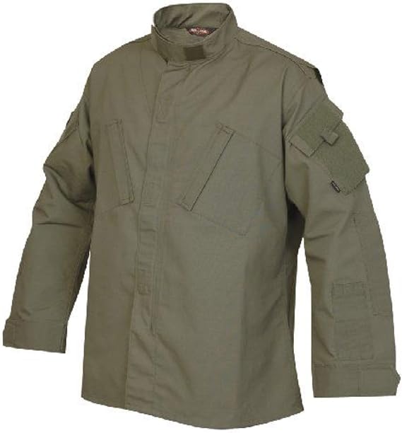 Tru-Spec Tactical Response Uniform Shirt for Men - Ripstop Sleeves, Moisture Wicking Torso, Quarter Zip, Reinforced Elbows, Olive Drab - Large Tall