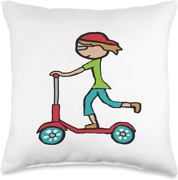 Micro Scooter Throw Pillow