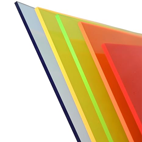 BuyPlastic L-116 Red Transparent Fluorescent Colored Acrylic Plexiglass Sheet, 1/8" Thick, Size 18" x 24", Plastic Plexi Glass for Crafts and More