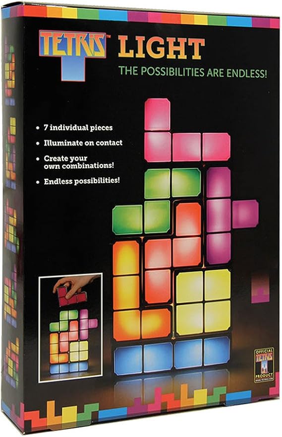 Stackable Retro DIY Led Table Light Cubes Night Lamp 7 Color Puzzle Interlocking Tangram Blocks