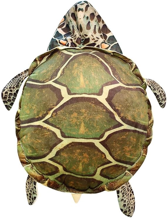 Wearable Turtle Shell Pillow Funny Turtle Shell Costume Giant Turtle Plush Toy, Creative Gift for Adults Kids (Green, 24 Inch)