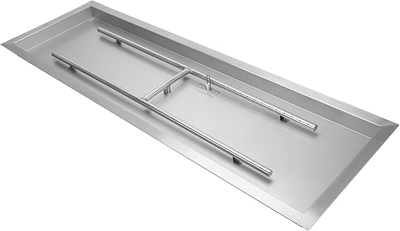 Stanbroil 24 x 8 Inch Rectangular Drop-in Fire Pit Pan with H-Burner,