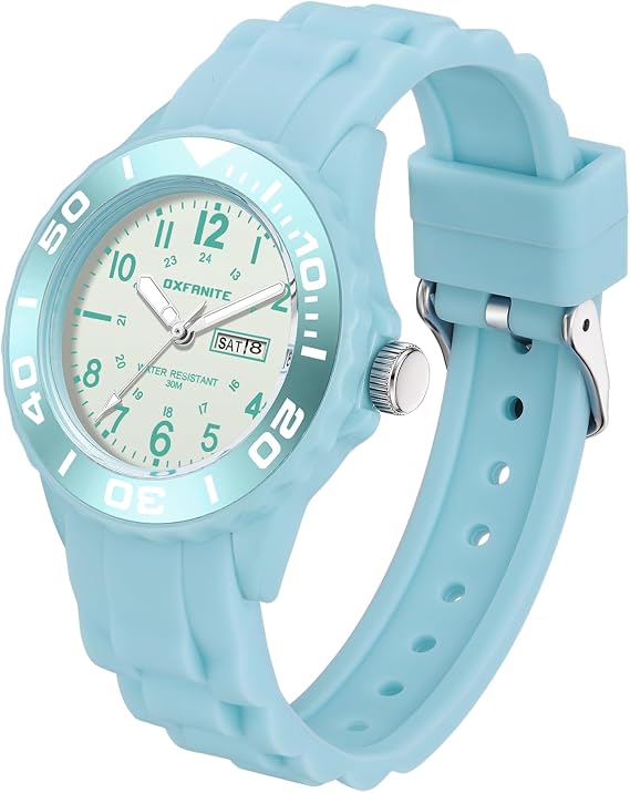 Waterproof Nurse Watch for Medical Professionals,Students, Women Men, Military Time Easy to Read Dial, 24 Hour with Second Hand, Soft and Breathable Silicone Band, 9002-blue