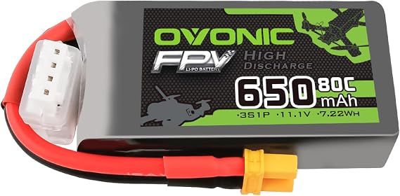 OVONIC 11.1V 650mAh 3S 80C Lipo Battery with XT30 Plug for RC Car Boat Truck Heli Airplane Quadcopter Helicopter Multi-Motor Hobby DIY Parts