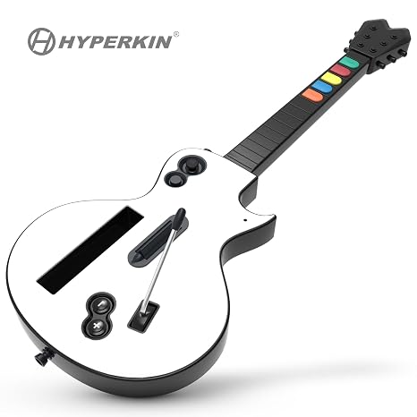 Hyperkin Hyper Strummer Wireless Wii Guitar Controller with Strap - White