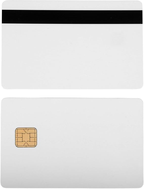 Bodno J2A040 Chip Java Jcop Cards W/Hico 2 Track Mag Stripe Jcop21-36K - 10 Pack White with Black Mag