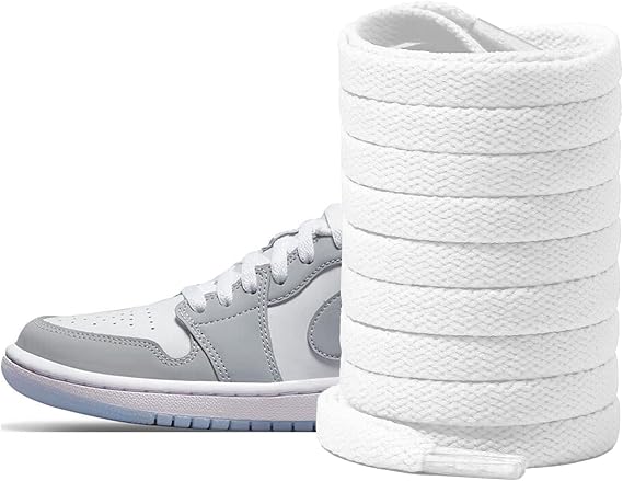 UamGlsob Shoe Laces for Air Jordan 1/2/3/4/5/6/7/8 Sneakers, 8mm Flat Athletic Shoe Strings Replacement Laces