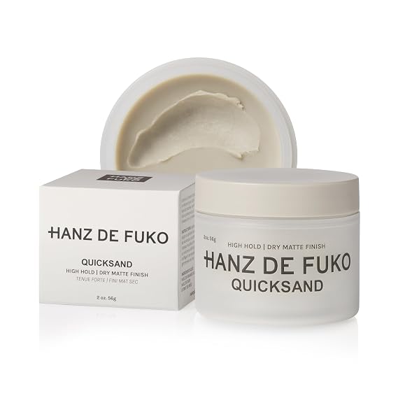 Hanz de Fuko Quicksand Premium Mens Hair Styling Wax & Dry Shampoo for a High Hold, Ultra Matte Finish Ideal Texture Product for Thin, Thick and All Hair Types 2 oz, Travel Size