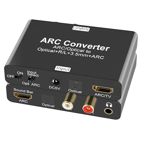 HDMI ARC Audio Extractor 192kHz DAC Audio Converter Tendak ARC/Optical Toslink SPDIF to SPDIF RCA L/R 3.5 mm Aux Stereo Audio Adapter HDMI ARC Audio TV Adapter and Digital to Analog Audio Converter