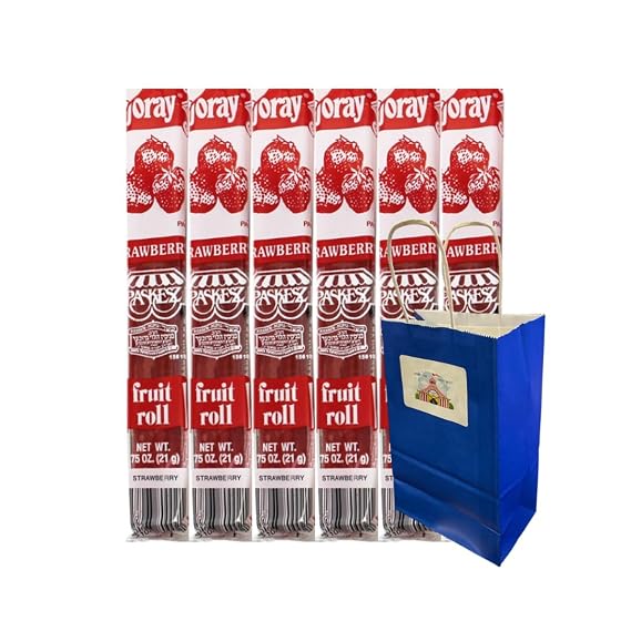 Fruit Roll Strawberry Flavor 0.75 oz Individually Wrapped Rolls Soft and Chewy Fruit Snacks 6 Pack Low Calorie and Perfect for On-the-Go Snacking