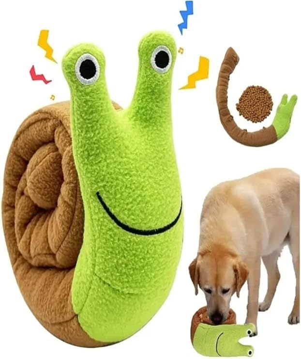 Tineke Snail Plush Dog Voice Toy Award Food Storage And Chewing Toy 1 PIECE