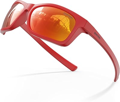 DEAFRAIN Kids Polarized Sports Sunglasses for Boys Girls Flexible Frame Youth Baseball Running Fishing Glasses for Age 7-14