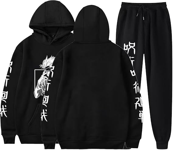 ACEFAST INC Cool Satoru Gojo Itadori Yuji Nobara Harajuku Anime Unisex Hoodie Pullovers Sweatpants 2 Pieces Set
