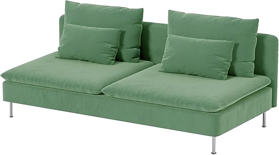 Durable Velvet Fabric Sofa Cover Compatible with Ikea SODERHAMN Sofa Not Included! Velvet Light Green, Sofa Section
