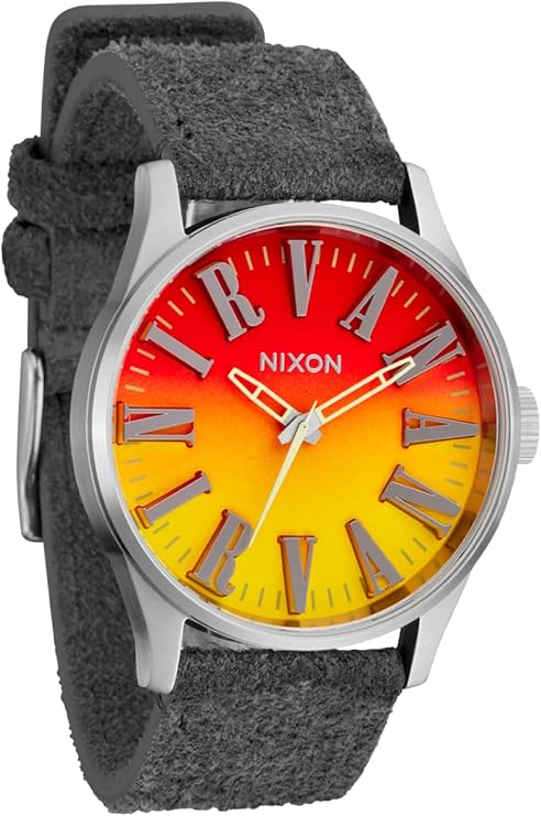NIXON x Nirvana Sentry Leather Unplug Fade A1418- Mens Japanese Quartz Watch