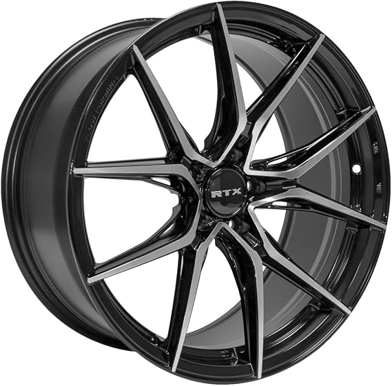 RTX SLICK Custom Wheel - 16x7, 40 Offset, 5x114.3 Bolt Pattern, 73.1mm Hub - Black with Machined Face Rim