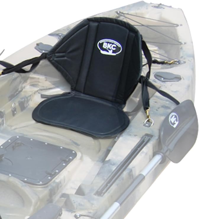 BKC UH-KS222 Universal Soft Padded Kayak Seat with Backrest | Soft padded seat and backrest, water bottle pouch, adjustable straps, for kayaking, rafting and canoeing