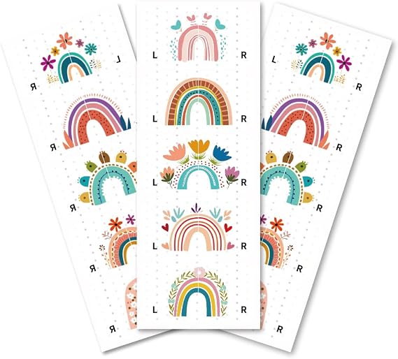 Peacoblue Rainbows Shoe Stickers for Kids Left Right 100PCS