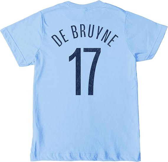 Youth Manchester City FC Kids Kevin De Bruyne Player T-Shirt - Sky Blue Youth Size