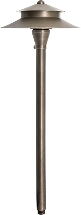 Westgate LED Landscape Light - 12V Garden Pathway Light - Nickel Finish Integrated LED Area Light - Pack of 1 - Diameter of Shade - 8"