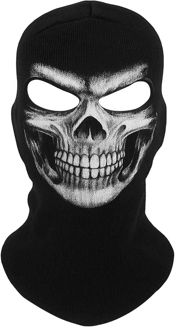 Skull Balaclava, Skeleton Ghost Death Masks, Halloween Costume Cosplay Warmer Full Face Mask for Cycling Motorcycle Ski Outdoor Sport