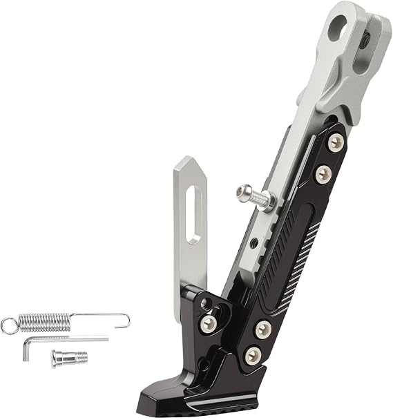 Adjustable Motorcycle Kickstand Side Stand for Honda Faze 2011-2017, Heavy Duty Motorcycle Side Kickstand Motorcycle Side Support Replacement Stand Accessory,A Silver