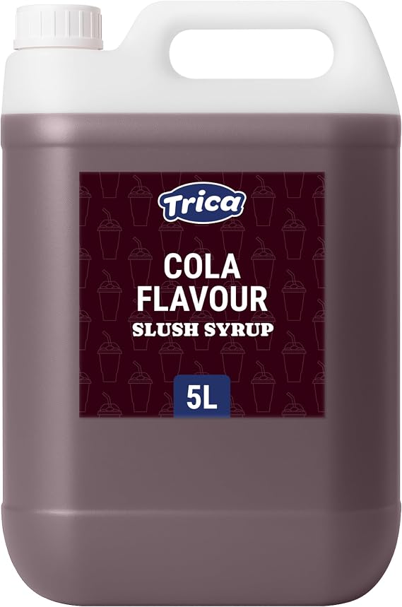 TRICA Cola Slush Syrup 5L - Concentrated Cola Flavour Snow Cone Syrup for Slush Machines, 6:1 Dilution Ratio, 5 Litres